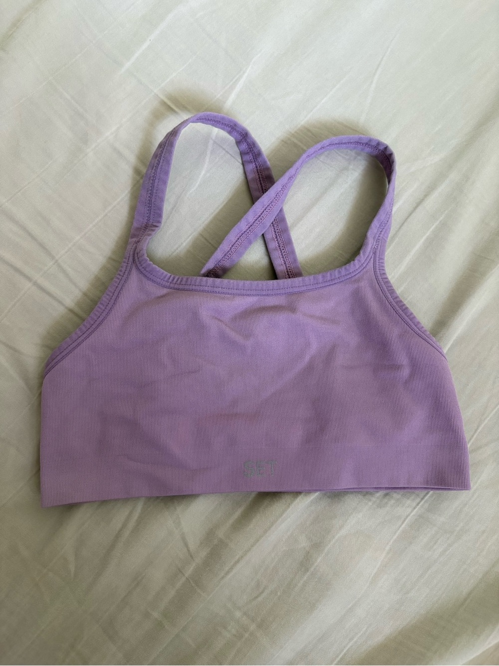 SET Active Sportbody Sports Bra Lavender Lilac Racerback Size Small